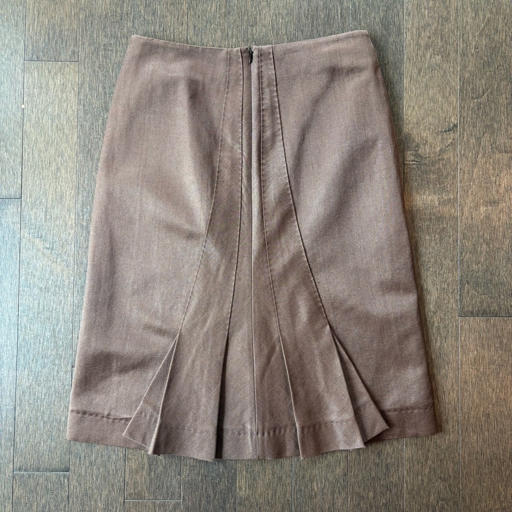 NWOT Alberta Ferretti Cotton/Silk Blend A-Line Skirt, Made in Italy, pleated CB - Picture 2 of 6